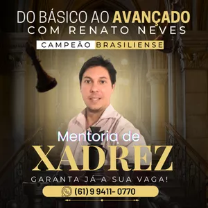 Imagem de capa para o Serviço online Mentoria de Xadrez Online  - Treinador Renato Neves
