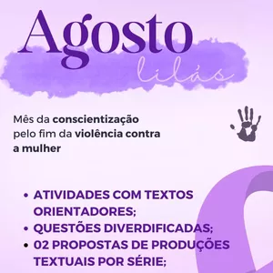 Imagem de capa para o Ebook AGOSTO LILÁS-KIT DE ATIVIDADES 