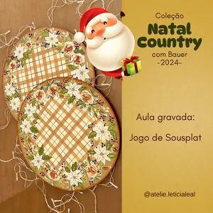 Imagem de capa para o Curso online Sousplat - Coleção Natal Country- 2024