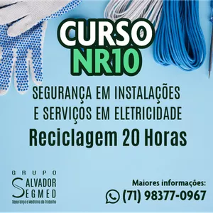 Imagem de Reciclagem do Curso NR10 Básico criado por GRUPO SALVADORSEGMED na hotmart