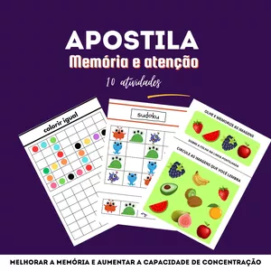 Imagem de capa para o Curso online Apostila memória e atenção