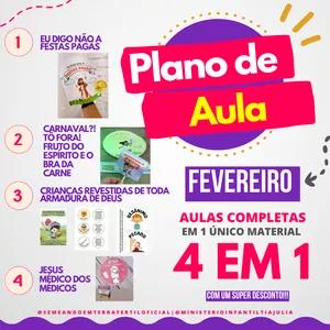 Imagem do curso PLANO DE AULA PARA FEVEREIRO | MINISTÉRIO INFANTIL| PLANO DE AULA EBD ✨????
