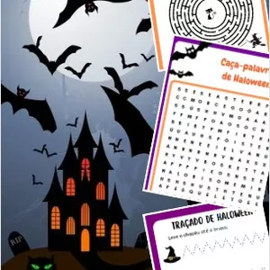 Imagem de capa para o Ebook Lista de exercícios de Matemática 1 ano no tema Halloween