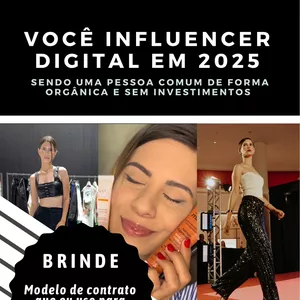 Imagem de capa para o Ebook COMO SER DIGITAL INFLUENCER EM 2025 - COMO COMEÇAR DO ZERO