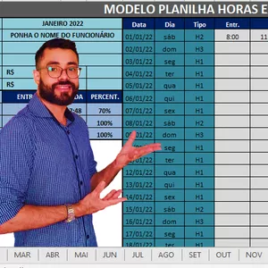 Imagem de capa para o Ebook PLANILHA DE HORAS EXTRAS 2022