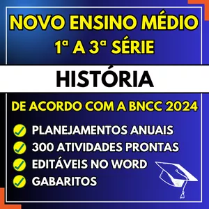 Imagem do curso HISTÓRIA - Planejamentos e Atividades - Novo Ensino Médio 2024