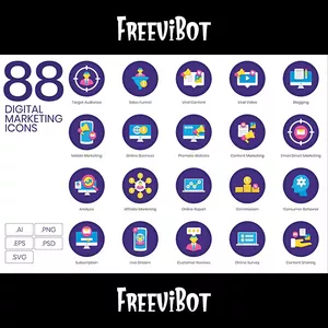 Imagen de portada para Curso online Íconos de Marketing Digital (PNG)