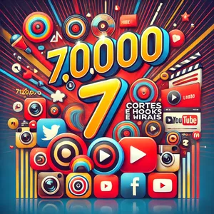 Imagem de capa para o Curso online 70000 Cortes e hooks virais.