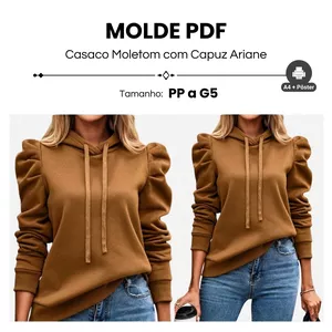 Imagem de capa para o Ebook MOLDE CASACO MOLETOM COM CAPUZ ARIANE