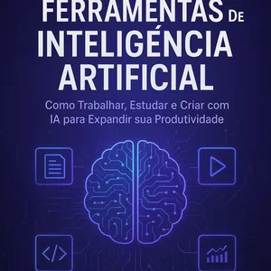 Imagem de capa para o Ebook Guia Prático de IA: Ferramentas Inteligentes para Estudar, Trabalhar e Empreender.