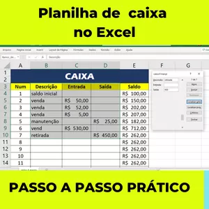 Imagem de capa para o Curso online Planilha de caixa no Excel