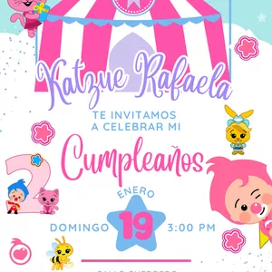 Imagen de portada para Ebook Invitación Plim plim rosa para niña 