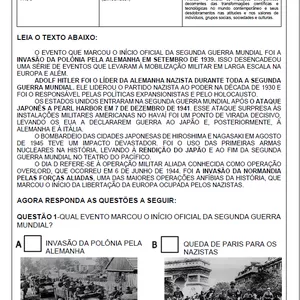 Imagem de capa para o Ebook Atividade Adaptada História-2° Guerra Mundial