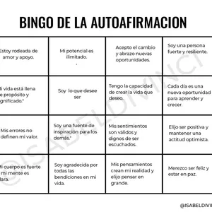 Imagen de portada para Ebook JUEGO BINGO AUTOAFIRMACION