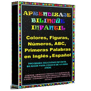 Imagem principal do produto APRENDIZAJE BILINGÜE INFANTIL: Colores, Figuras, Números, ABC, Primeras Palabras en Inglés y Español