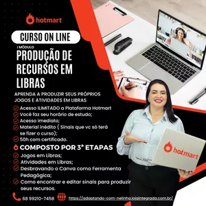 Imagem de capa para o Curso online PRODUÇÃO DE RECURSOS EM LIBRAS - I MÓDULO