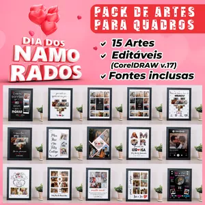 Imagem de capa para o Curso online Pacote de Artes para Quadro - Dia dos Namorados (CDR x7)