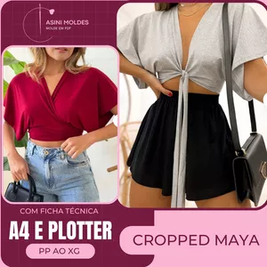 Imagem de capa para o Curso online CROPPED MAYA - Molde em PDF