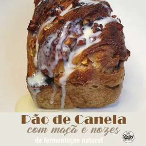 Imagem de capa para o Ebook Receita: Pão de canela com maçã e nozes de fermentação natural - Harbs Baker