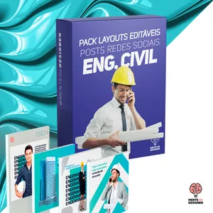 Imagem de capa para o Curso online Pack - Posts Redes Sociais - Engenharia Civil (psd)