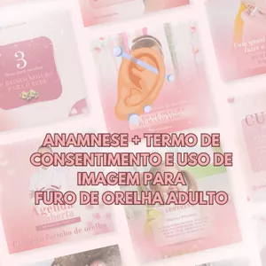 Imagem de capa para o Ebook ANAMNESE + TERMO DE CONSENTIMENTO E RESPONSABILIDADE PARA APLICACAÇÃO DE BRINCO E USO DE IMAGEM ADULTO