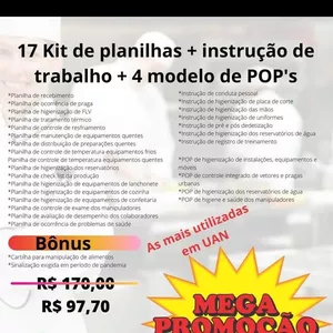 Imagem de capa para o Curso online Kit de planilhas, Instruções de trabalho e POP's mais usadas em Restaurantes e Industrias 