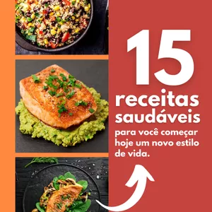 Imagem de capa para o Ebook Coma Bem, Viva Melhor: 15 Receitas Saudáveis