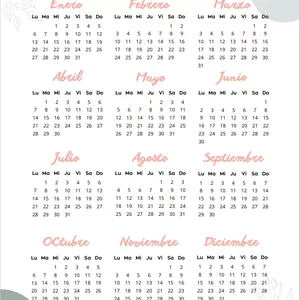 Imagen de portada para Ebook Calendario 2025 para imprimir
