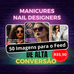 Imagem de capa para o Ebook Visual Insta - 50 Criativos Feitos com Inteligência Artificial para o Nicho de Unhas (Formato Feed)