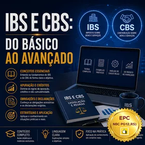 Imagem do curso  IBS E CBS: DO BÁSICO AO AVANÇADO (Pontuação no PEPC) - GRAVADO - 25 a 26/08/2026