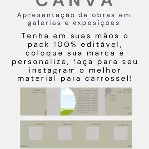 Imagem de capa para o Ebook PACK CANVA EXPOSIÇÕES E GALERIAS