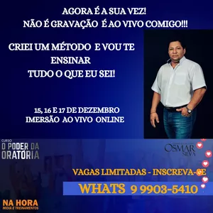 Imagem de capa para o Evento presencial O Poder da Oratória IMERSÃO ON LINE