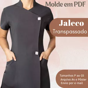 Imagem de capa para o Ebook MOLDE EM PDF JALECO TRANSPASSADO 