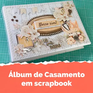 Imagem de capa para o Curso online Álbum de Casamento em Scrapbook