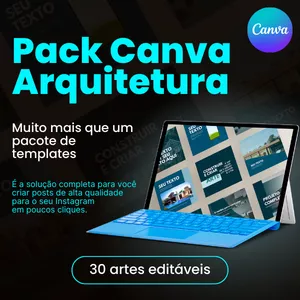 Imagem de capa para o Curso online Pack Arquitetura – Com 25 Posts editáveis no Canva