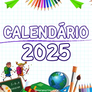 Imagem de capa para o Ebook Calendário 2025 - Escolar