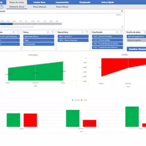 Planilha Planilha Fluxo de Caixa, Contas a Pagar, Contas a Receber e Orçamento