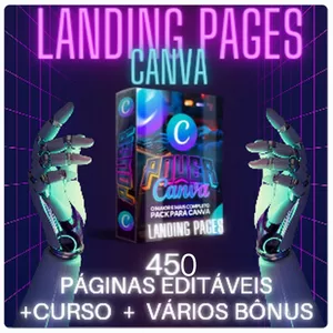 Imagem de capa para o Ebook LANDING PAGES CANVA 450🔸PÁGINAS DE VENDAS DE ALTA CONVERSÃO 