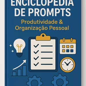 Imagem de capa para o Ebook Enciclopédia de Prompts: Produtividade &amp; Organização Pessoal