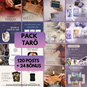 Imagem de capa para o Curso online Pack Post Tarôloga: cartas de Tarô com 120 posts + 24 Posts Bônus