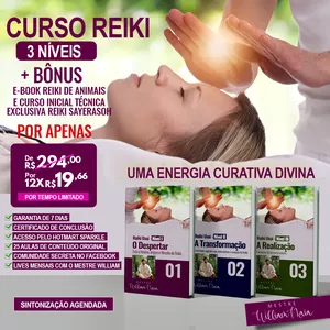 Curso Reiki Usui 1, 2, 3 e BÔNUS Curso Inicial Técnica  Exclusiva Reiki Sayerasoh