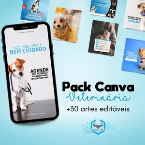 Imagem de capa para o Curso online Pack de arte Veterinária canva insta 