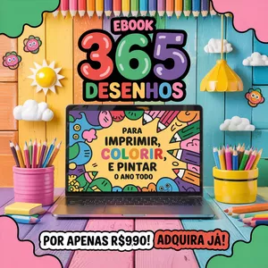 Imagem de capa para o Ebook "Colorindo o Ano Todo: 365 Desenhos para Imprimir e Se Divertir" 