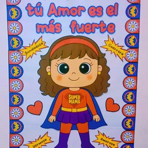 Imagen de portada para Ebook Mural de puerta super mamá + mural de pared + regalo