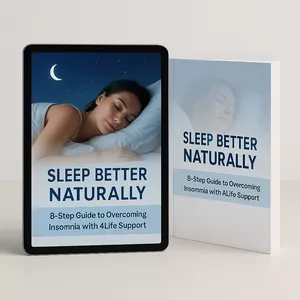 Imagen de portada para Ebook "Duerme Bien de Forma Natural: Guía de 8 Pasos para Superar el Insomnio con Apoyo de 4Life"