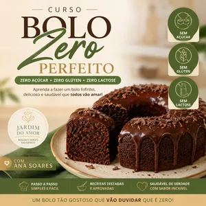 Bolo caseiro zero açúcar, zero glúten e zero lactose.