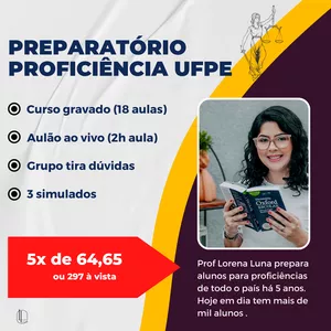 Imagem de capa para o Evento online AULÃO PROFICIÊNCIA UFPE 
