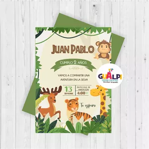 Imagen de portada para Curso online INVITACIÓN DIGITAL ANIMALES DE LA SELVA 