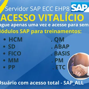 Acesso vitalício ao Servidor SAP para Treinamentos - Pagamento único