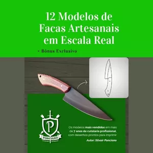 Imagem de capa para o Ebook 12 Moldes de facas Artesanais em Escala Real